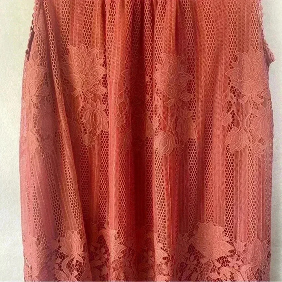 Worthington‎ Women's Guava Lace Halter Sleeveless Feminine Boho Blouse Size XL - Picture 5 of 13